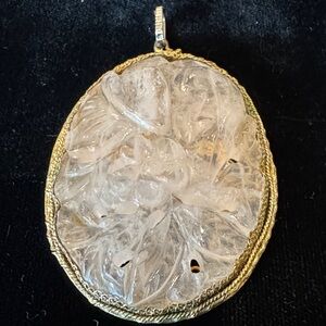 Vintage/Antique Chinese Natural Rose Quartz Pendant
